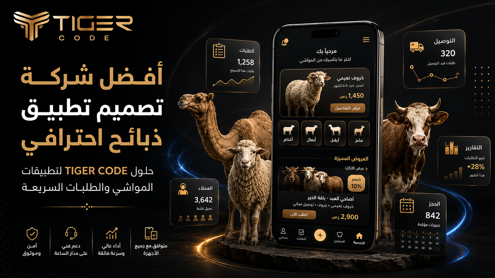 تطبيق جوال لطلبات الذبائح والتوصيل